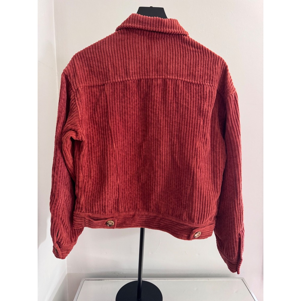 Altar State Women Rust Orange Corduroy Trucker Jacket Size S - Picture 3 of 7